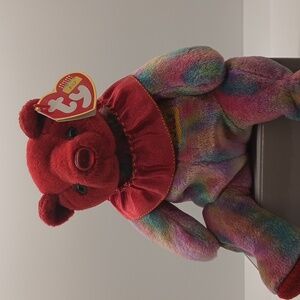 Ty Birthday Beanie Baby RUBY Vintage 2001 July Bear Hang Tag and Tush Tag